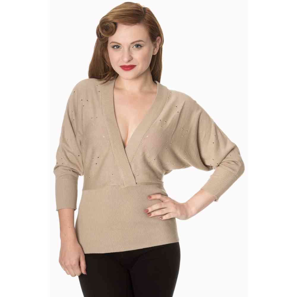 Dancing Days - LUCK HAS IT WRAP FRONT Long cardigan - Beige